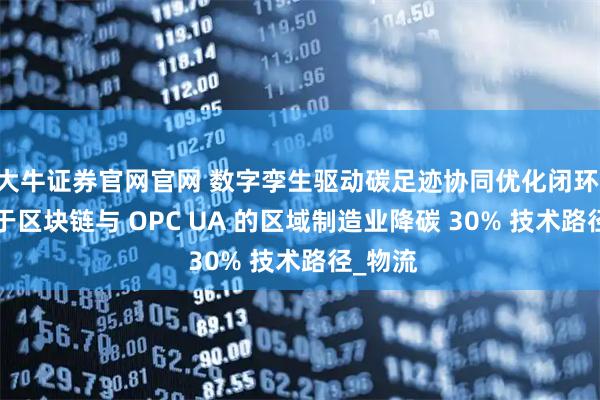 大牛证券官网官网 数字孪生驱动碳足迹协同优化闭环 —— 基于区块链与 OPC UA 的区域制造业降碳 30% 技术路径_物流